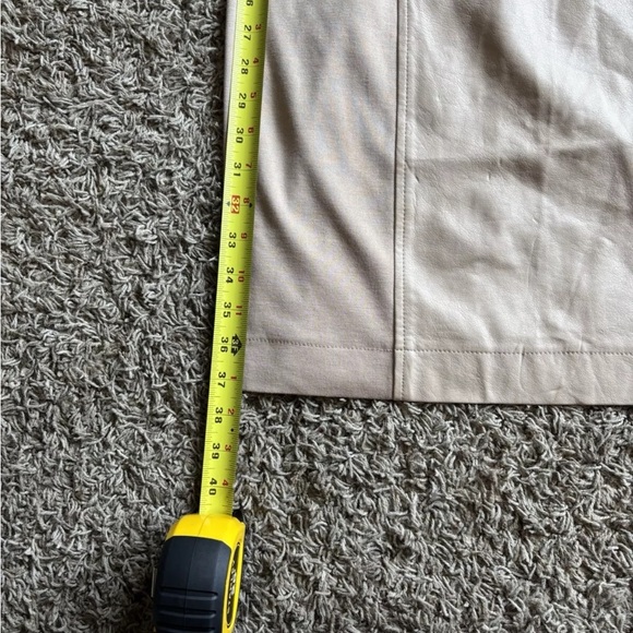 ECI Two Tone Cream Color Leather Accent Dress. 14 NWT - Picture 2 of 6